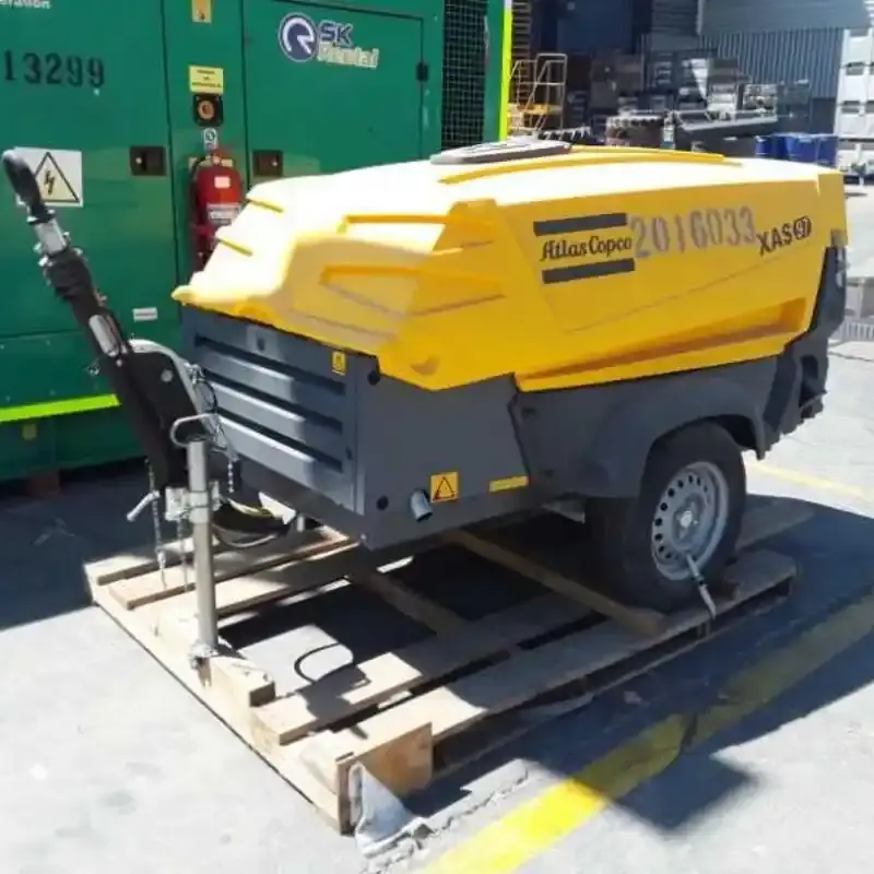 Arriendo de Compresor de Aire 190 CFM Atlas Copco modelo XAS 97 en SK Rental con cobertura nacional.